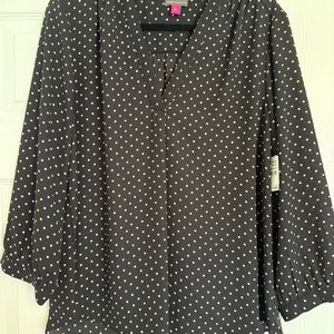 Vince Camuto Black and White Polka Dot Blouse